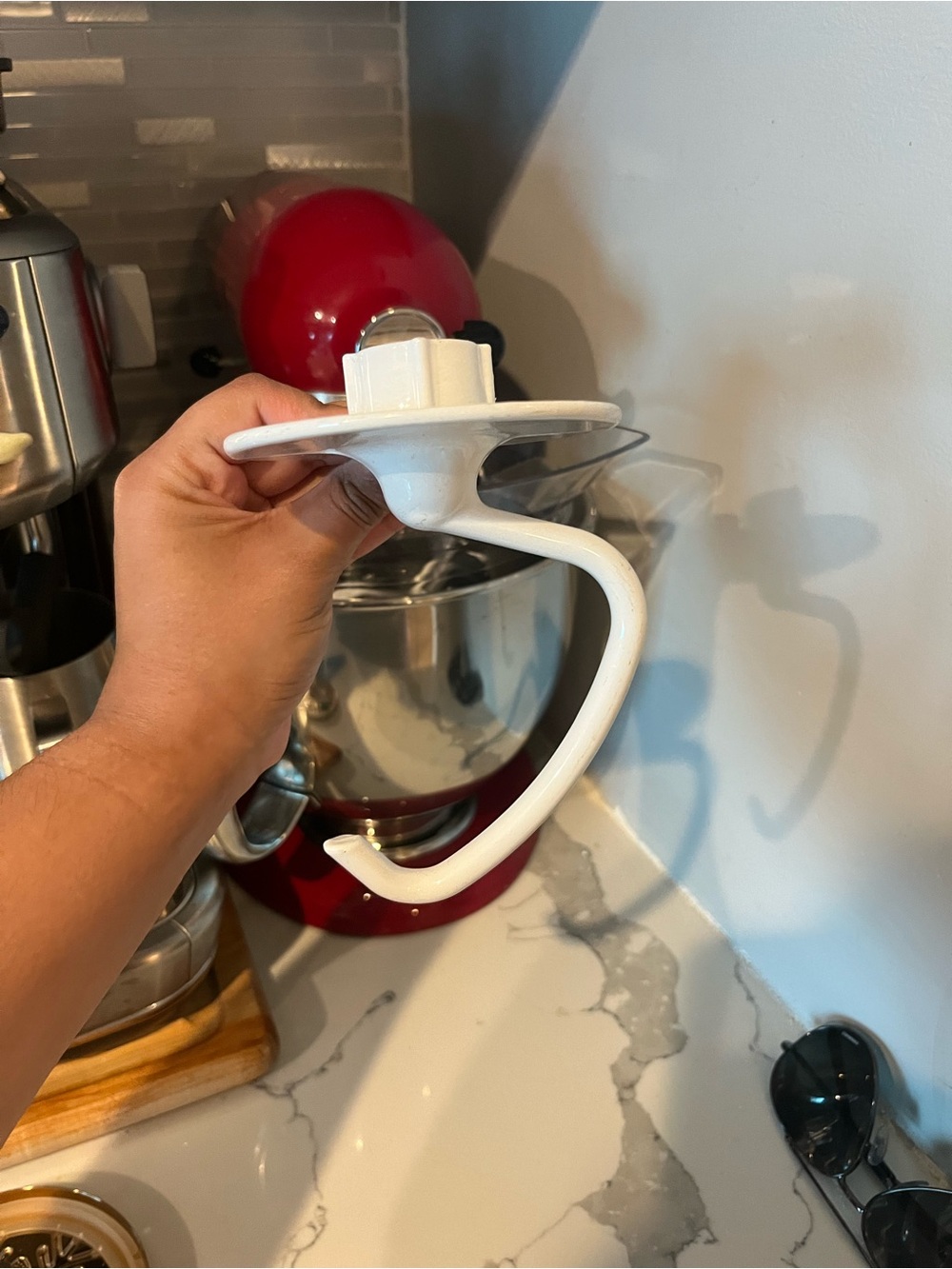 White Dough Hook Attachment for Kitchenaid Stand Mixer